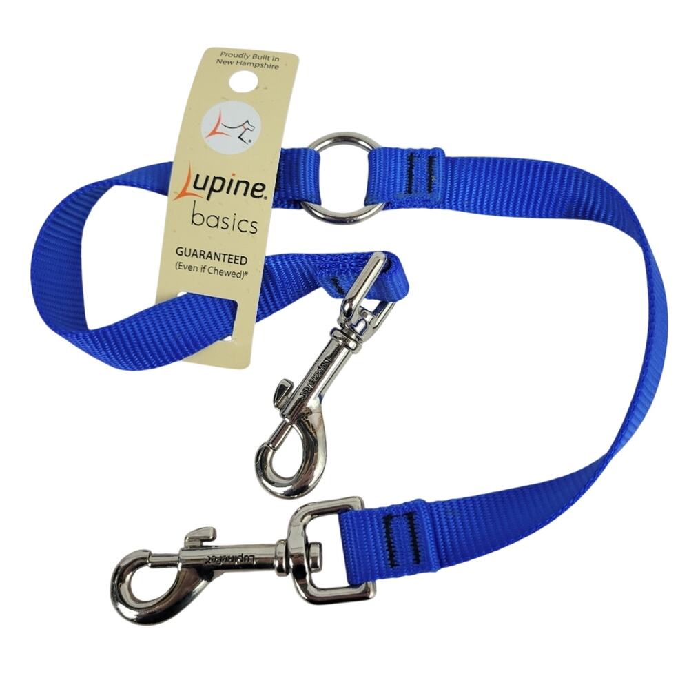 NWT Lupine Pet Leash Coupler 3/4" wide 24" Blue
